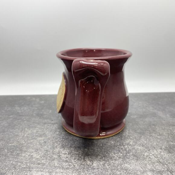 Colorado Hummingbird Graphic Burgundy Glaze 12oz Stoneware Coffee Mug Signed JC - Picture 7 of 9